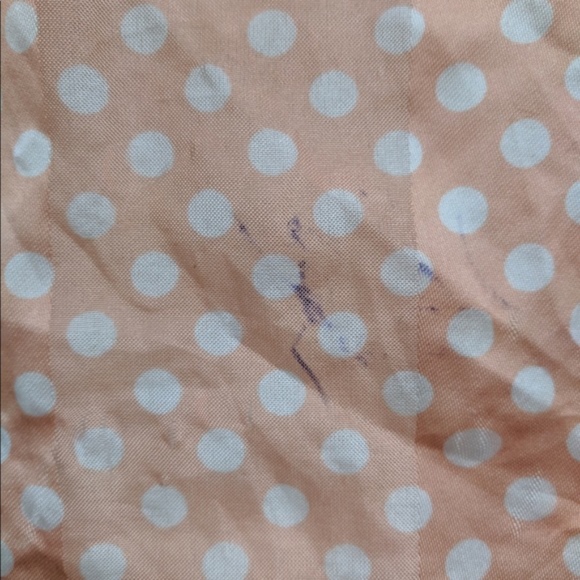 VTG 60s Italian pink & white Polka Dot scarf - Picture 5 of 8